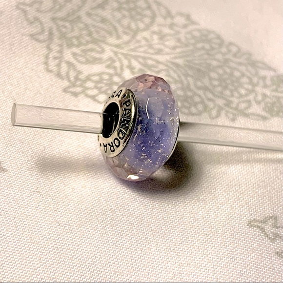 PANDORA Wavy fancy lavender Murano glass charm - Picture 2 of 3